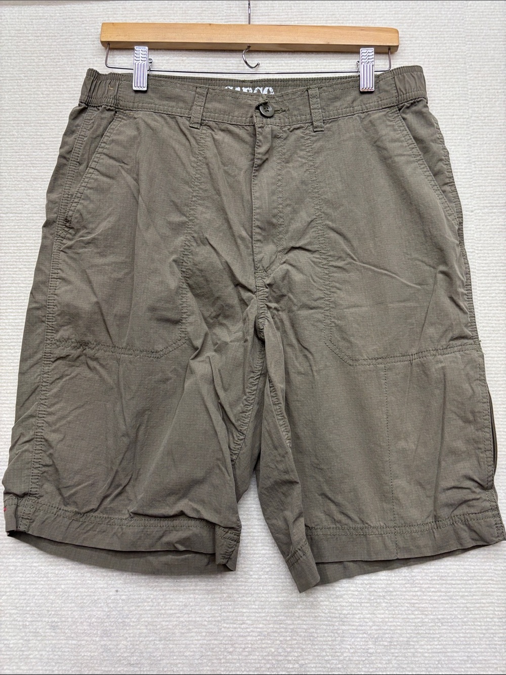 Roundtree & Yorke | 34W Men's Casual Olive Cargo Shorts